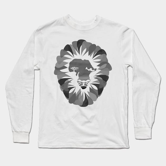 King of the Jungle (black and white) Long Sleeve T-Shirt by lannie